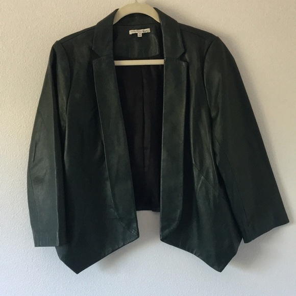REBECCA MINKOFF Noble Green Ace Leather Jacket - Picture 12 of 12